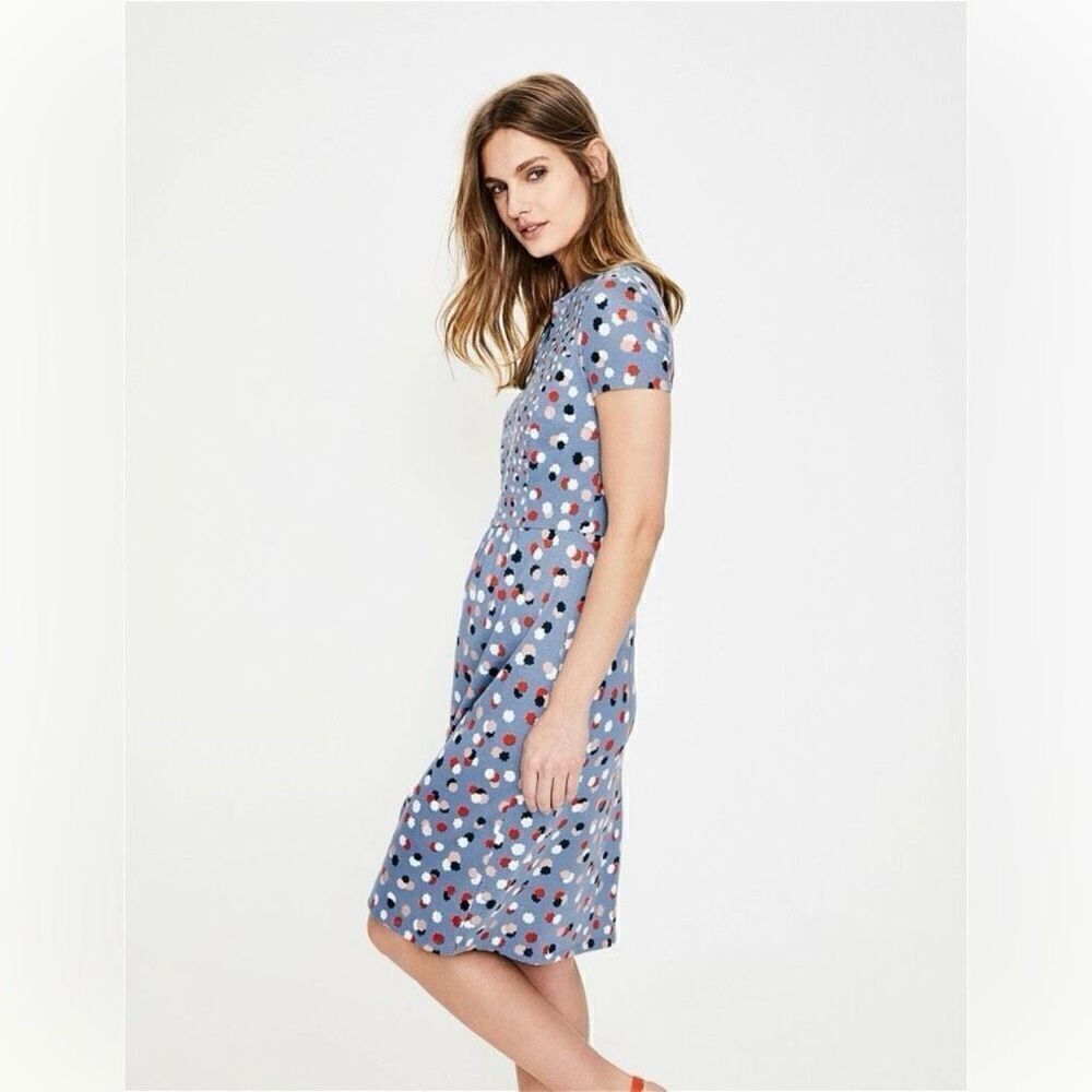Boden Emory Jersey Dress Short Sleeve Above Knee Soft Blue Women 6 Regular J0181 - Picture 9 of 10